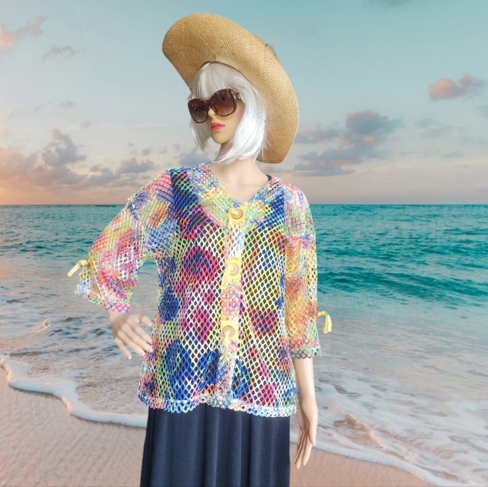 Vintage Mirror Image Cut Out Cardigan S